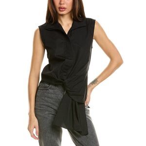 Arias Womens  Knotted Blouse, Black